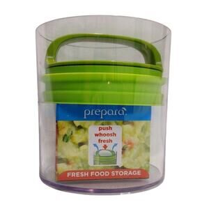 Prepara Evak Fresh Saver, Small-Short Airless Canister with Green Handle 1 Qt.